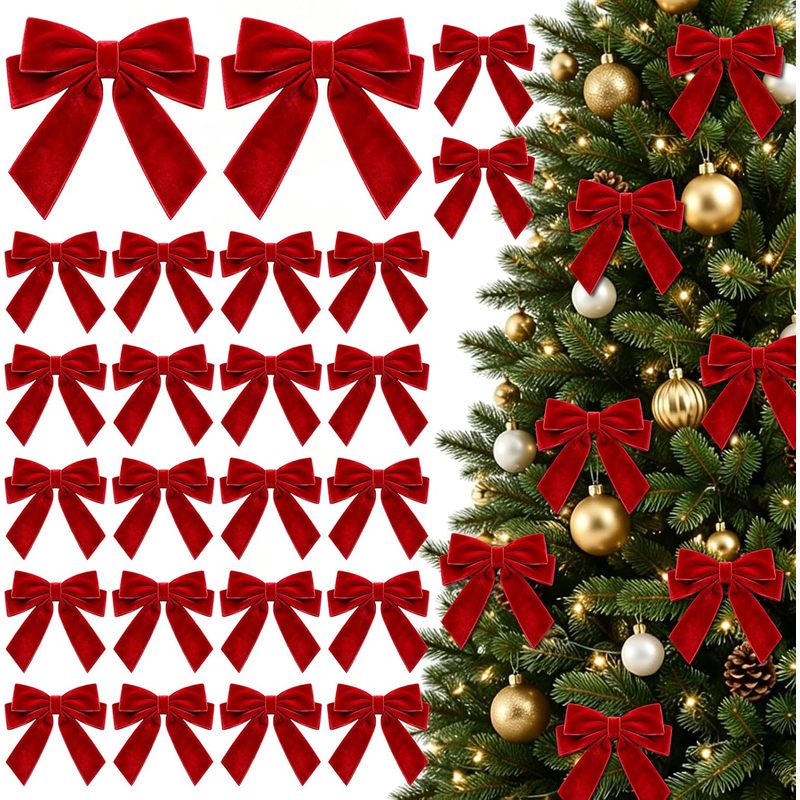 24 nœuds en velours rouge pré- - Bow Tie Pre Tied avis et prix